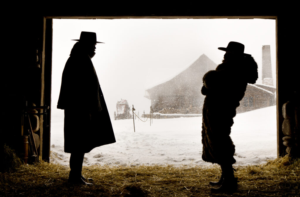 (L-R) SAMUEL L. JACKSON and DEMIAN BICHIR star in THE HATEFUL EIGHT. 
Photo: Andrew Cooper, SMPSP
© 2015 The Weinstein Company. All Rights Reserved.