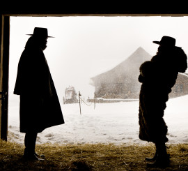 (L-R) SAMUEL L. JACKSON and DEMIAN BICHIR star in THE HATEFUL EIGHT. 
Photo: Andrew Cooper, SMPSP
© 2015 The Weinstein Company. All Rights Reserved.