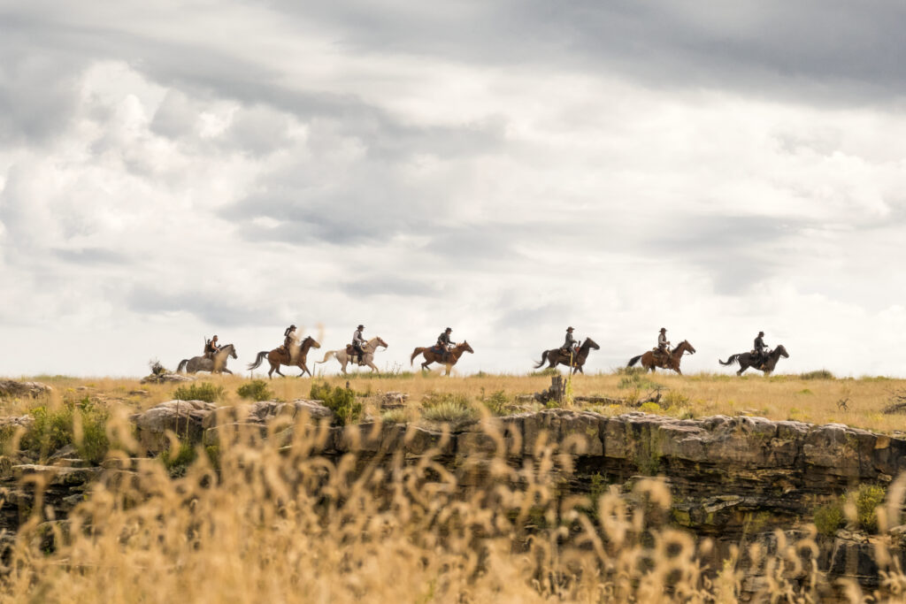 Metro -Goldwyn-Mayer Pictures and Columbia Pictures THE MAGNIFICENT SEVEN starring Denzel Washington, Chris Pratt, Ethan Hawke, Vincent D'Onofrio, Manuel Garcia-Rulfo, Byung-hun Lee and Martin Sensmeier.