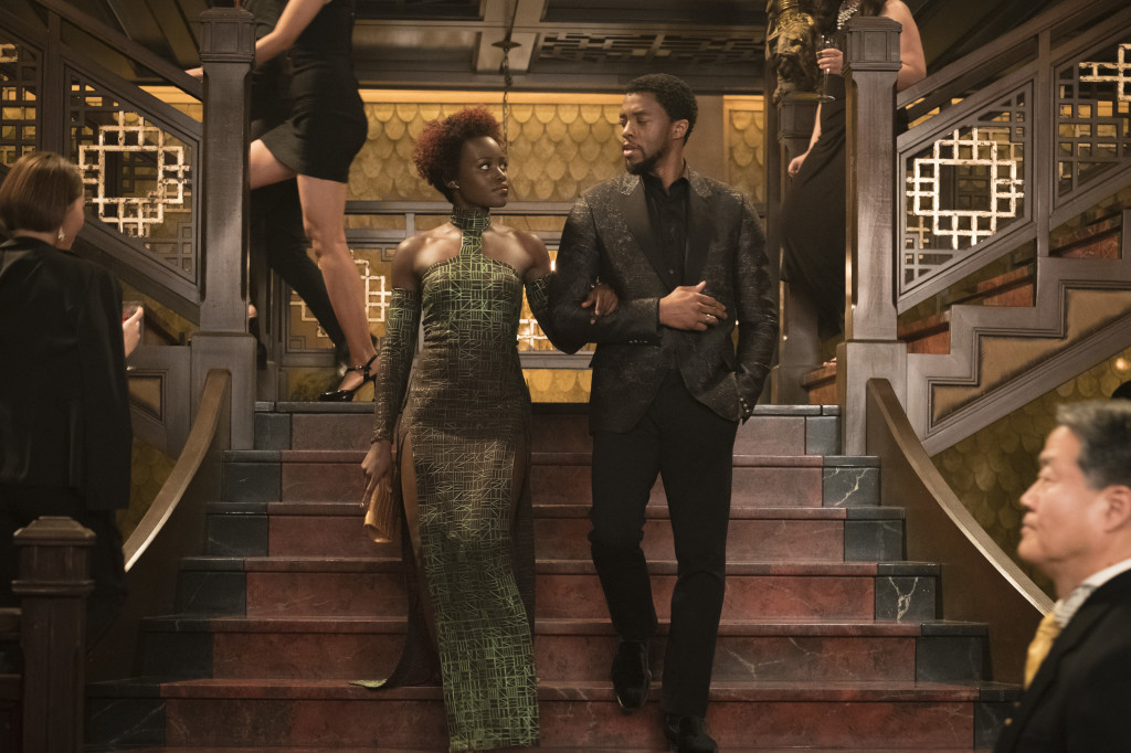 Marvel Studios' BLACK PANTHER..L to R: Nakia (Lupita Nyong'o) and T'Challa/Black Panther (Chadwick Boseman)..Photo: Matt Kennedy..©Marvel Studios 2018