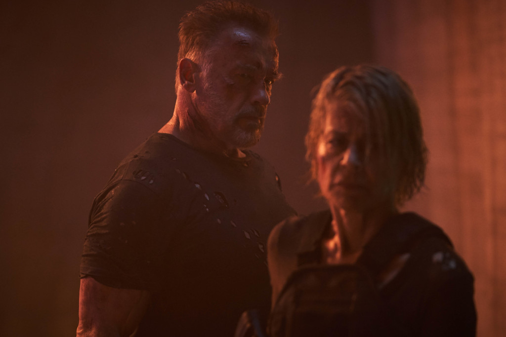 Arnold Schwarzenegger and Linda Hamilton star in Skydance Productions and Paramount Pictures' "TERMINATOR: DARK FATE."